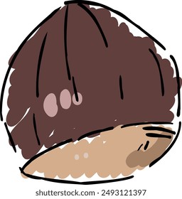 Illustration of chestnuts seen in autumn.