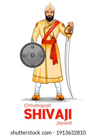 illustration of Chhatrapati Shivaji Maharaj, the great warrior of Maratha from Maharashtra India