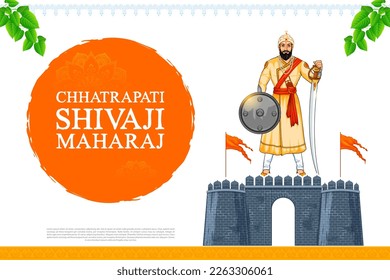 illustration of Chhatrapati Shivaji Maharaj, the great warrior of Maratha from Maharashtra India