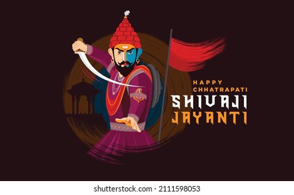 illustration of chhatrapati shivaji maharaj jayanti in indian style 