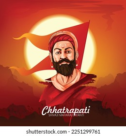 illustration of Chhatrapati shivaji maharaj jayanti