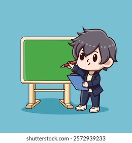 illustration of a chibi character becoming a teacher