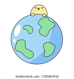 Ilustración de polluelo con tierra
