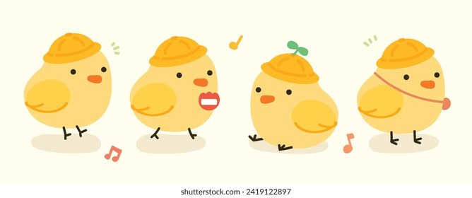 an illustration of a chick going to kindergarten