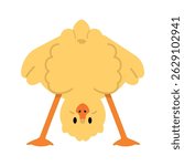 Illustration of Chick Standing Upside Down flat