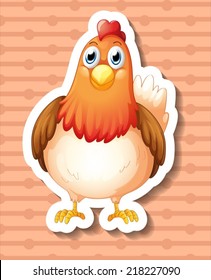 Illustration of a chicken with background