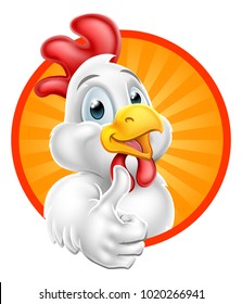 Illustration Of A Chicken Cartoon Character Giving A Thumbs Up