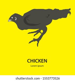 illustration of a chicken with a dominant black color