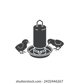 illustration of chicken drink place, vector art.