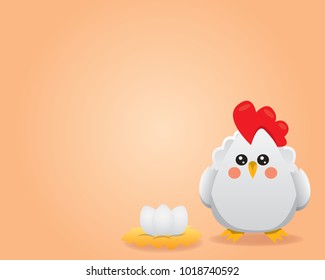 Illustration of Chicken and eggs