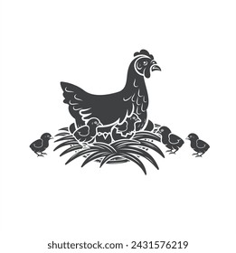 illustration of chicken eggs hatch, chicken farm , vector art.