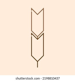 Illustration of chicken feathers in bright colors. Suitable for Indian tribal clothing accessories