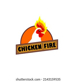 ilustración del pollo con fuego. muy adecuado para el negocio de la alimentación y otras necesidades.