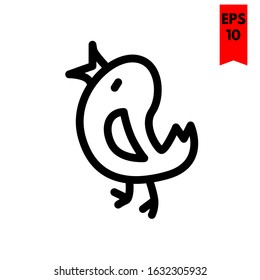 illustration of chicken flat icon