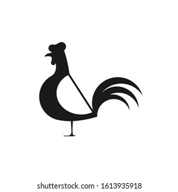 illustration of chicken flat logo, logotype rooster