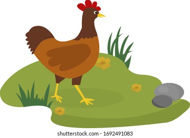Ilustración de un pollo de estilo plano.