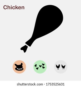 
illustration of chicken in a flat style. chicken theme.