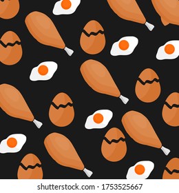
ilustración del pollo en un estilo plano. tema del pollo.