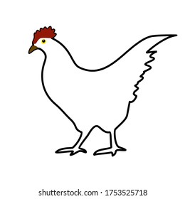 
illustration of chicken in a flat style. chicken theme.