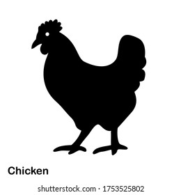 
illustration of chicken in a flat style. chicken theme.