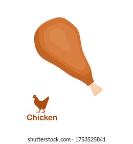 
illustration of chicken in a flat style. chicken theme.