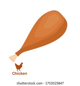 
ilustración del pollo en un estilo plano. tema del pollo.