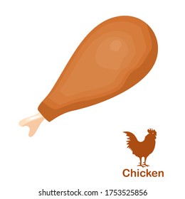 
illustration of chicken in a flat style. chicken theme.