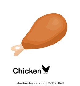 
illustration of chicken in a flat style. chicken theme.