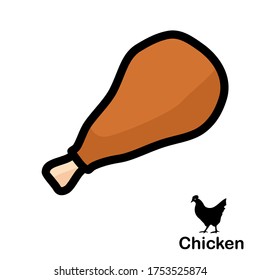 
illustration of chicken in a flat style. chicken theme.