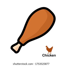 
ilustración del pollo en un estilo plano. tema del pollo.