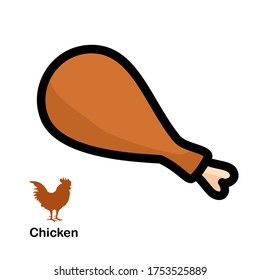 
illustration of chicken in a flat style. chicken theme.