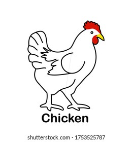 
illustration of chicken in a flat style. chicken theme.Vector illustration