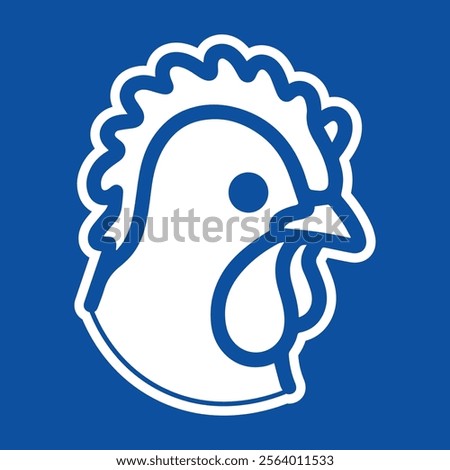 Illustration of a chicken head Simple chicken head icon