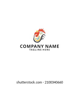  illustration Chicken Logo Cartoon Character. Chicken Cartoon logo vector.