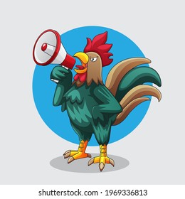 Illustration of Chicken with megaphone