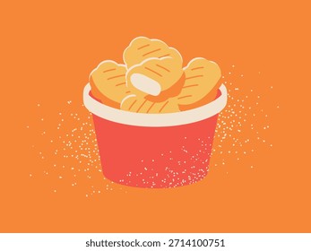 Ilustración de una cesta de nugget de pollo