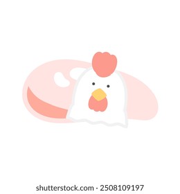 Illustration von Huhn und rohem Huhn