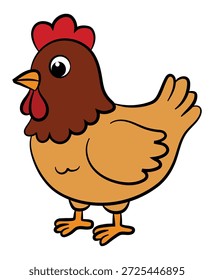 Ilustración de un pollo, específicamente una gallina