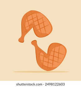 illustration of a chicken thigh cartoon icon