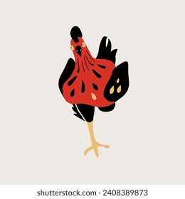 illustration with chicken. Vector dsign for paper, fabric and other surface