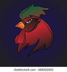 ilustración con un vector de pollo con fines de logotipo