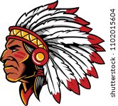 Illustration of a chief/Indian man.  