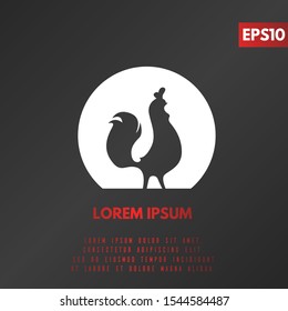 illustration of chiken flat logo