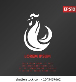 illustration of chiken flat logo