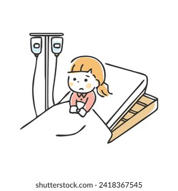 Illustration of a child being hospitalized.