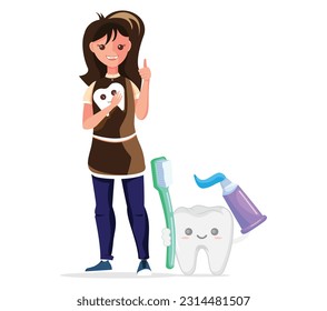 ilustración de un niño cepillando sus dientes Arte vectorial, iconos y gráficos