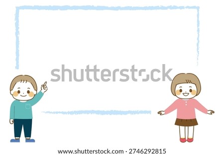 An illustration of a child with a copy space.