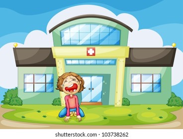 Illustration of a child crying