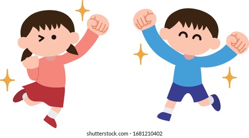 Ilustración de un niño haciendo una pose intestinal