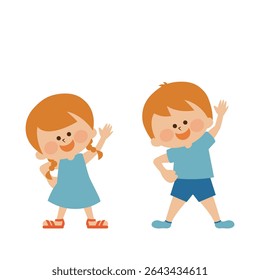 Ilustração de uma criança fazendo radiocalistenia